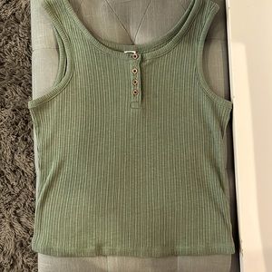 Kids green buttoned tank top (XL 14-16)